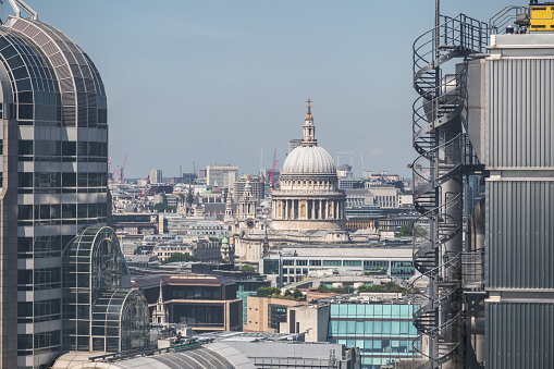London cityscape with old and new buildings, including St Paul's Cathedral