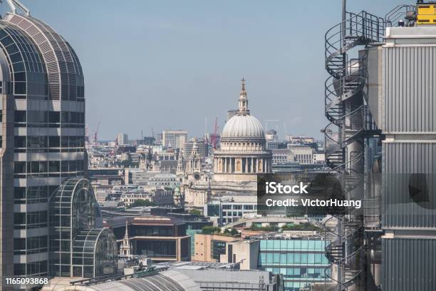 London Cityscape With Old And New Buildings Stock Photo - Download Image Now - Architectural Dome, Architectural Feature, Architecture