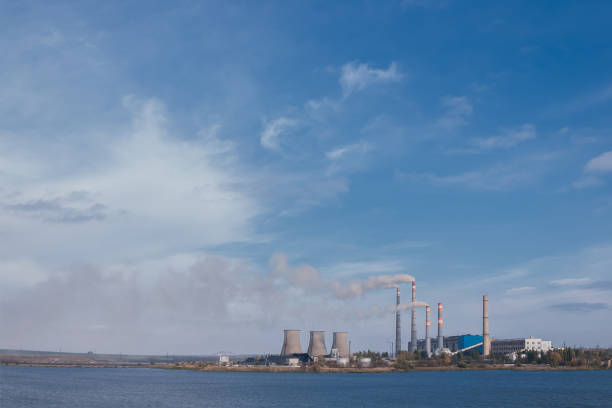 istock Landscape with power plant 1165093874