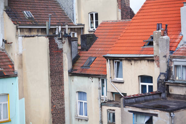 Backside of houses in Brussels Schaerbeek