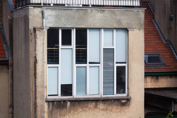 Back facade of house in Brussels Schaerbeek