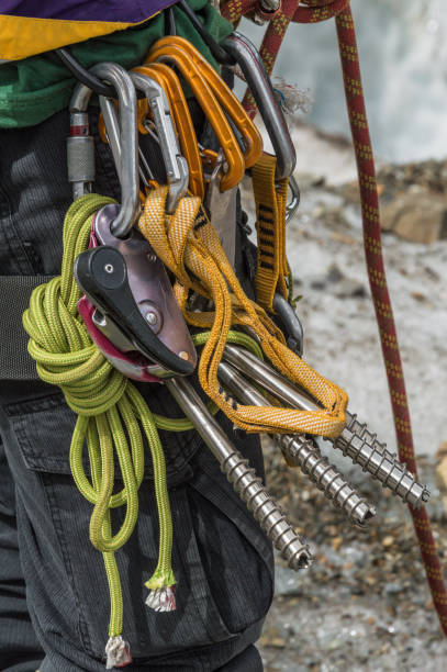 istock Ice climber with the equipmen 1165095712
