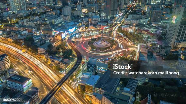 Aerial View At Victory Monument In Bangkok Thailand Stock Photo - Download Image Now