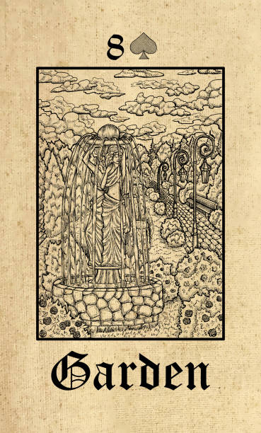 istock Garden. Tarot card from Lenormand Gothic Mysteries oracle deck. 1165097568