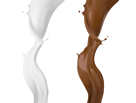 chocolate or cocoa splash, 3d rendering.