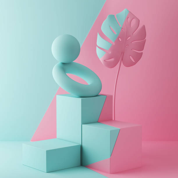 istock 3d rendering of Pastel color backdrop With a design podium. 1165098476