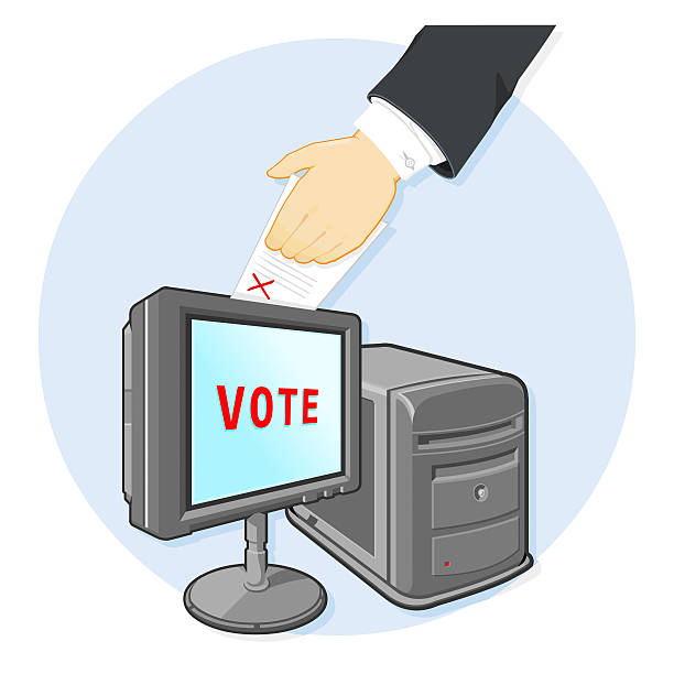 ilustrações, clipart, desenhos animados e ícones de computador de votação - urna eletrônica