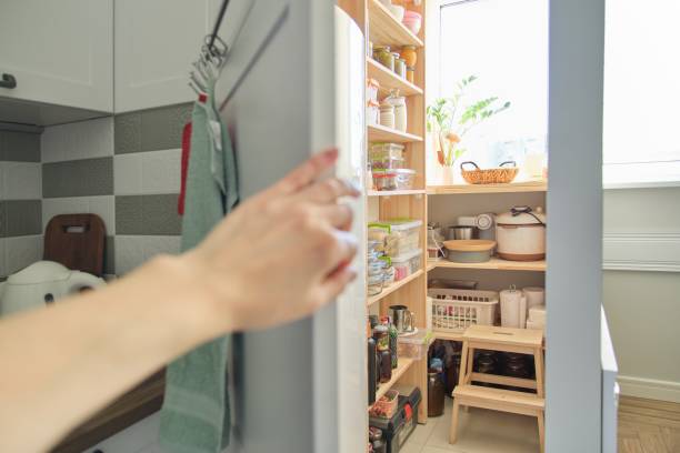 istock Pantry with food and utensils in kitchen 1165101081
