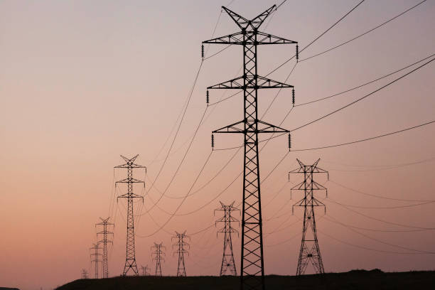 istock Power Transmission Lines at sunset. 1165102894