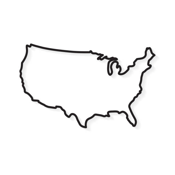 ilustrações, clipart, desenhos animados e ícones de traçar mapa dos estados unidos - traçar