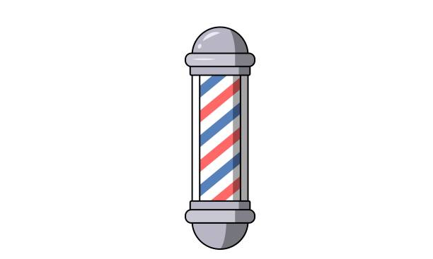 illustrazioni stock, clip art, cartoni animati e icone di tendenza di illustrazione vettoriale del polo barber - barbers pole