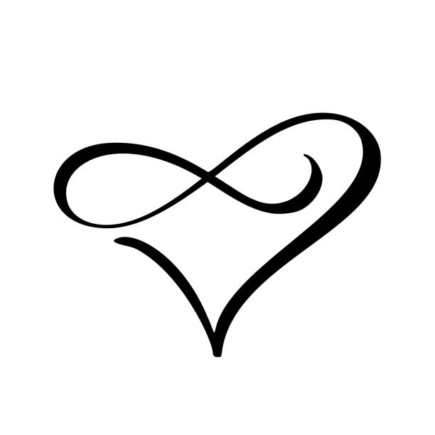Vector black heart with infinity sign. Icon on white background. Illustration romantic symbol linked, join, love, passion and wedding. Template for t shirt, card, poster. Design flat element of valentine day Vector black heart with infinity sign. Icon on white background. Illustration romantic symbol linked, join, love, passion and wedding. Template for t shirt, card, poster. Design flat element of valentine day. eternity symbol stock illustrations