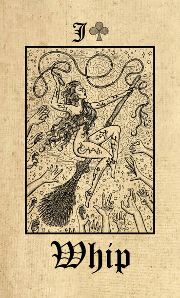 istock Whip. Tarot card from Lenormand Gothic Mysteries oracle deck. 1165106374