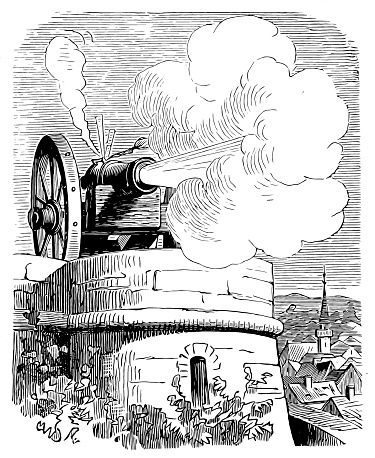 Illustration of a Old style cannon