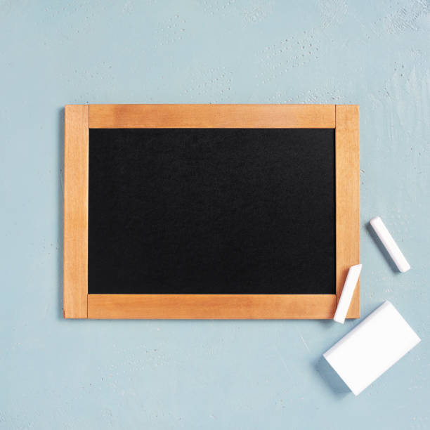 칠판과 흰색 분필블루 배경 - blackboard black tall education 뉴스 사진 이미지
