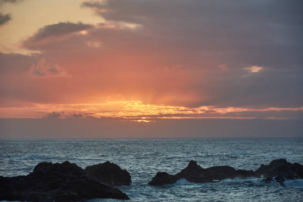 Sunset at Playa de el Bollullo in Tenerife