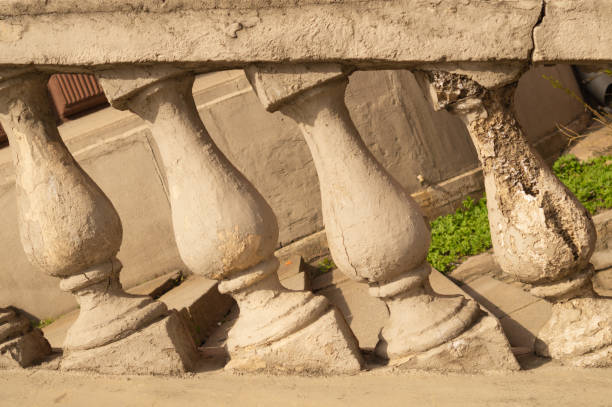 istock Stone balustrade. railing with antique pillars. classic architecture 1165115563