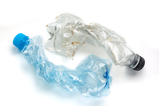 Botol Pvc Terjepit Plastik Bekas Kosong Botol Pvc Terisolasi Pada Latar Belakang ...