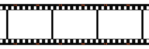 istock 35mm photo film with orange frame numbers 1165115808