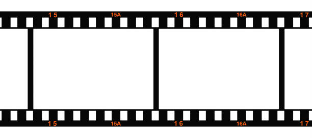 istock 35mm photo film with orange frame numbers 1165115853