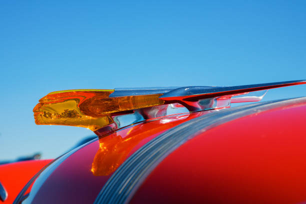 Stockholm, Sweden - July 26 2016: Hood ornament on an old classic car