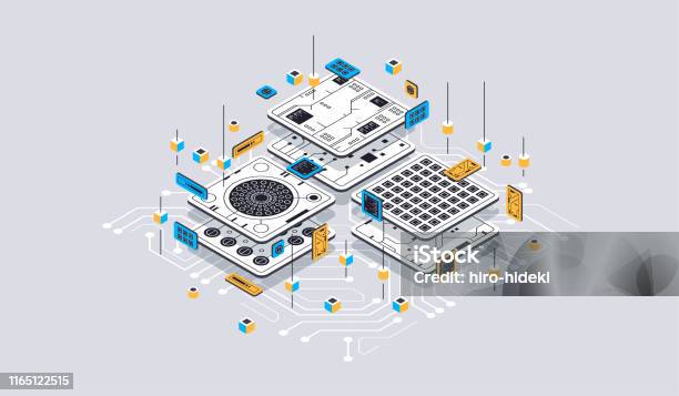 Isometric Design Concept Virtual Reality And Augmented Reality Software ...