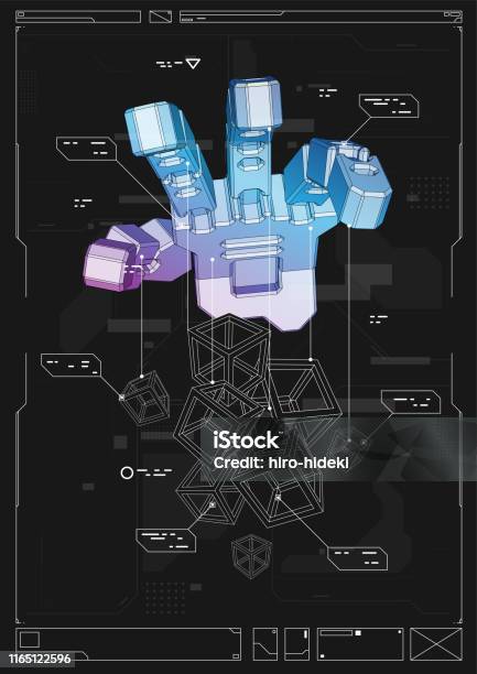 Robotics Abstract Abstract Futuristic Poster With Robot Hand Concept Illustration With ...