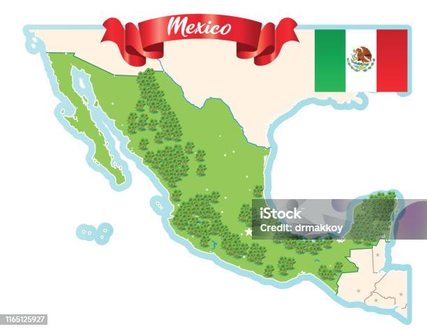 Ilustración de México Mapa De Viajes Mapa De Dibujos Animados y más  Vectores Libres de Derechos de Ciudad de México - Ciudad de México, Mapa, Estado  de México - iStock