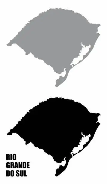 Vector illustration of Rio Grande do Sul State silhouette maps