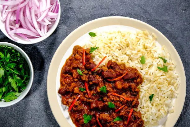 Photo of Vegetarian Soya Mince Chilli Con Carne and Rice