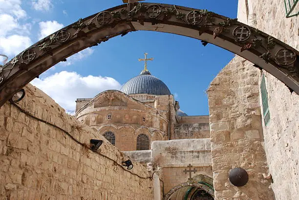 The Church of the Holy Sepulchre in Jerusalem, at the 9th Station of the Cross.