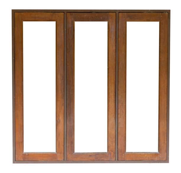istock Wood window isolated on white background. Save with clipping path 1165133173