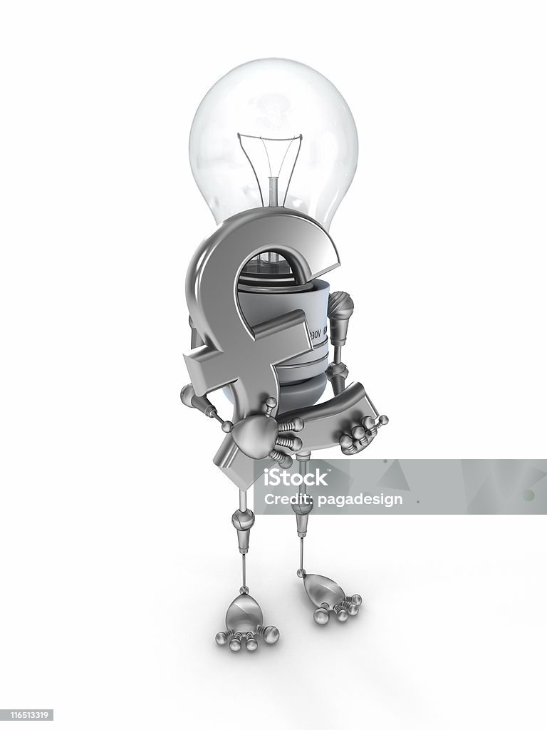 Lampadina Robot - Foto stock royalty-free di Lampadina