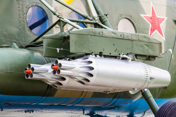 istock Military combat helicopter at the exhibition 1165139474