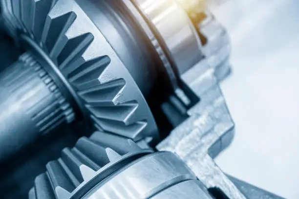 Photo of Close-up scene of the differential gear of automotive transmission system.