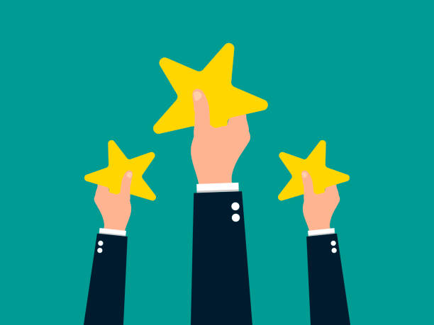 istock hands raise to the top of the star on a blue background 1165140335