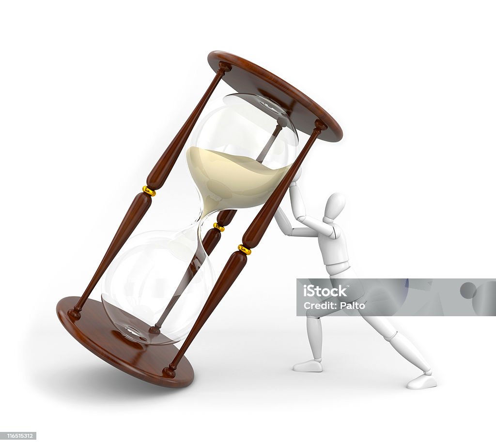 The person turns hourglass Business concept Cut Out Stock Photo