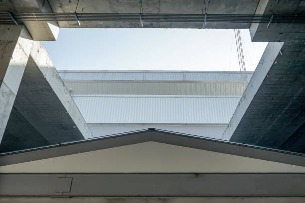 istock rooftop at the building with the designing hole for sunlight 1165156667