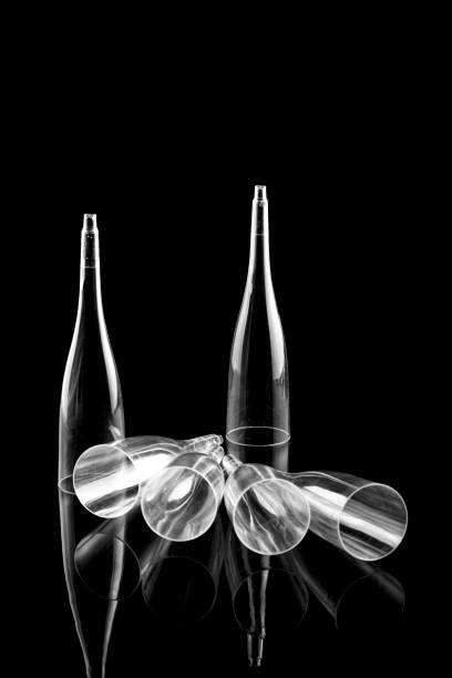 istock Still life with transparent figures on a black background 1165157371