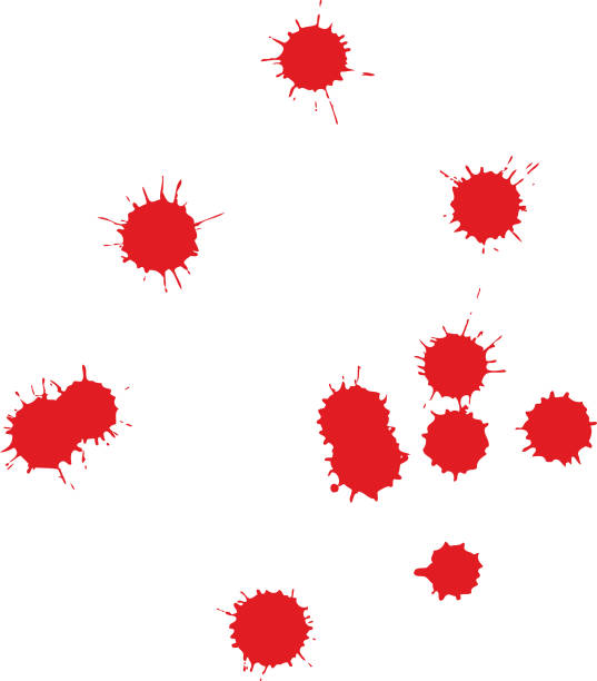 Blood Splats Vector illustration of red blood splats on a white background. blood stain stock illustrations