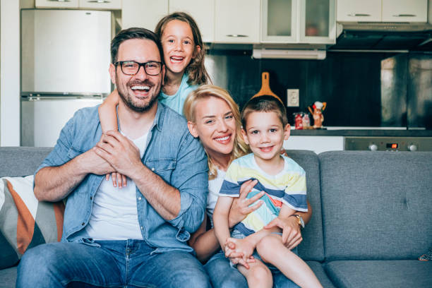 Young happy family