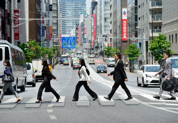 istock 3d-illusion zebra crossing, crossing street in Tokyo 1165171402