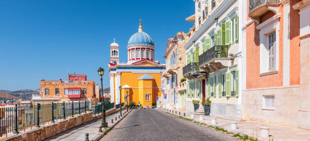 Ermoupoli town, Syros Island, Greece.