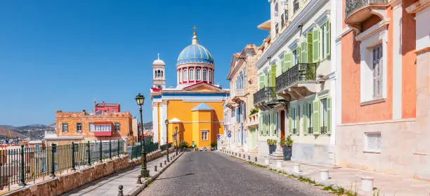 Photo of Ermoupoli town, Syros Island, Greece.