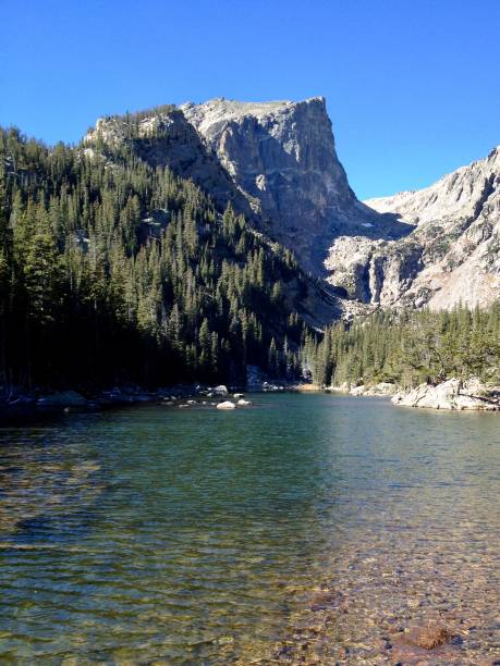 parque nacional da montanha rochosa-lago alpino - boulder lake - fotografias e filmes do acervo