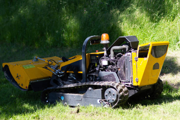 istock Tractor for lawn mowing in the summer park 1165175528