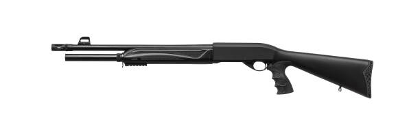 istock modern black shotgun isolated on white background 1165179826