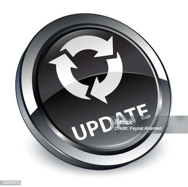 Update Button Vector Update 3d Black Round Button Stock Illustration - Download Image Now ...