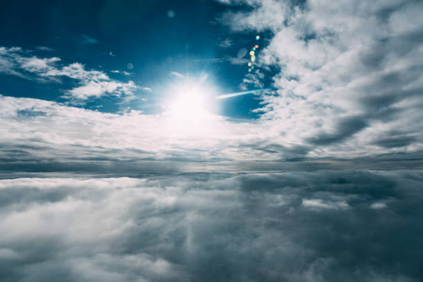 istock beautiful blue sunny sky with white clouds 1165180388