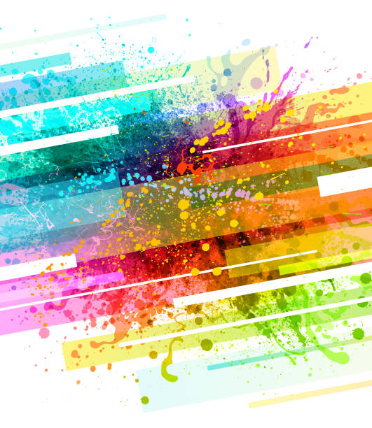 ilustraciones, imágenes clip art, dibujos animados e iconos de stock de fondo de salpicaduras de pintura arco iris - watercolor painting abstract backgrounds painted image
